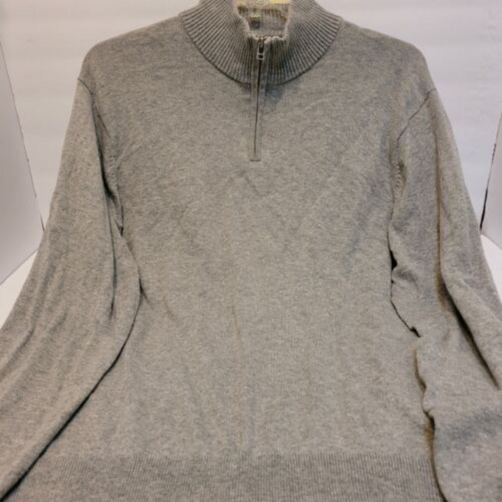 Bonobos Quarter Zip Sweater Men XL Grey Excellent Cotton Cashmere Slim Fit 19509